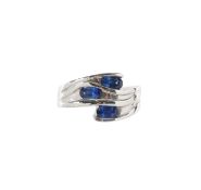 An 18ct white gold and Ceylon sapphire dress ring