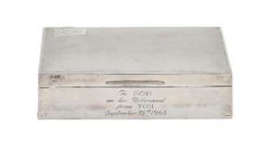 An Elizabeth II silver cigarette box