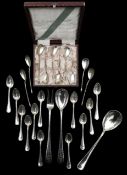 Four cased sets of Norwegian silver flatware