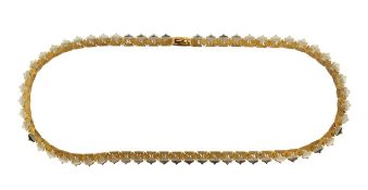 A 1970's bi-coloured textured necklace
