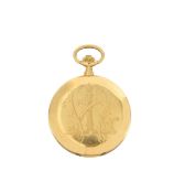 An 18ct gold full hunter keyless pocket watch
