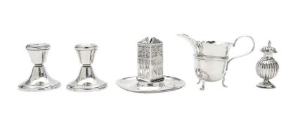 A collection of silver items