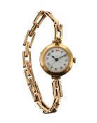 An 18ct gold watch, on a 15ct Britannic expandable bracelet