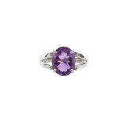 A 9ct gold amethyst dress ring