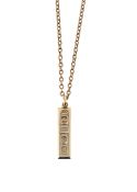 A 9ct gold ingot and chain