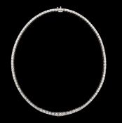 A graduated diamond necklace