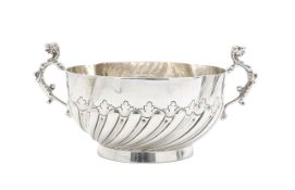 A Victorian silver sugar bowl