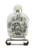 An interior painted glass snuff bottle