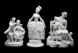 A group of three Samson white glazed porcelain figures
