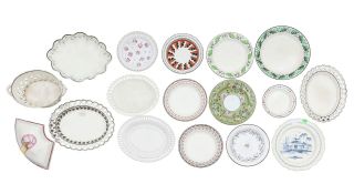 A collection of cream ware pottery