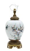 A Samson porcelain famille verte lamped vase