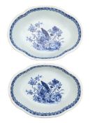 A pair of Chinese blue and white porcelain serving dishes