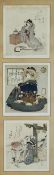 Three Japanese woodblock prints