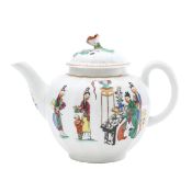 A Worcester porcelain 'Chinese Family' teapot