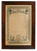 A William IV needlework sampler