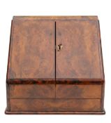 A Victorian walnut stationery casket