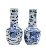 A pair of Chinese blue and white porcelain vases