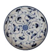 A blue and white Chinese porcelain saucer