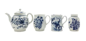 A group of Worcester and Caughley blue and white porcelain