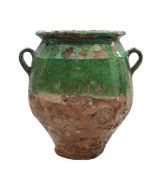 A French twin handled confit pot