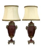 A pair large French porcelain lamps