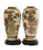 A pair of Japanese Satsuma vases