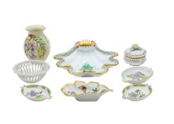 A collection of Herend and Zsolnay Pecs porcelain