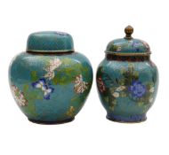 A Chinese cloisonné vase and covered jar