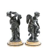 A pair of Grand Tour style bronze figures