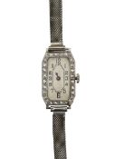 An Art Deco diamond set lady's dress watch