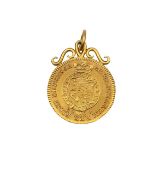 A George III 1804 half guinea coin pendant