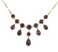 A French garnet fringe necklace