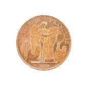 A French Republique Francaise 1911 gold 100 Francs coin