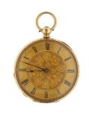 An 18K gold key wind pocket watch