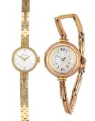 Two 9ct gold lady's dress watches