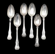 A group of six George IV King's Hourglass pattern spoons