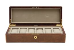A Hillwood burr walnut veneered watch box