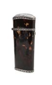 A Georgian silver and tortoiseshell etui