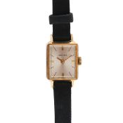 A Longines 18ct gold manual wind wristwatch