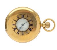 An 18ct gold half hunter pocket watch