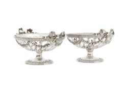 A pair of Tiffany silver bon bon coupes