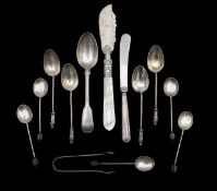 A collection of Victorian and later silver flatware
