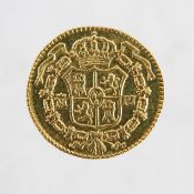 A Spanish Charles III 1774 gold 1/2 Escudo
