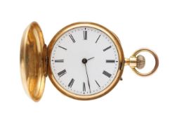 An 18k gold enamelled pocket watch