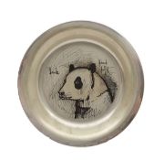 A Bernard Buffet silver 'Panda' presentation dish