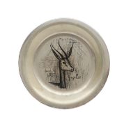 A Bernard Buffet silver 'Gazelle' presentation dish