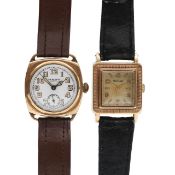 A Rotary 9ct gold manual wind wristwatch and a Benson wristwatch