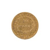 A French Napoleon I Republique Francaise 1804/5 (AN13) gold 40 Francs coin