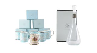 A collection of of six Royal Household staff presentation commemorative mugs