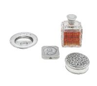 A collection of silver dressing table items